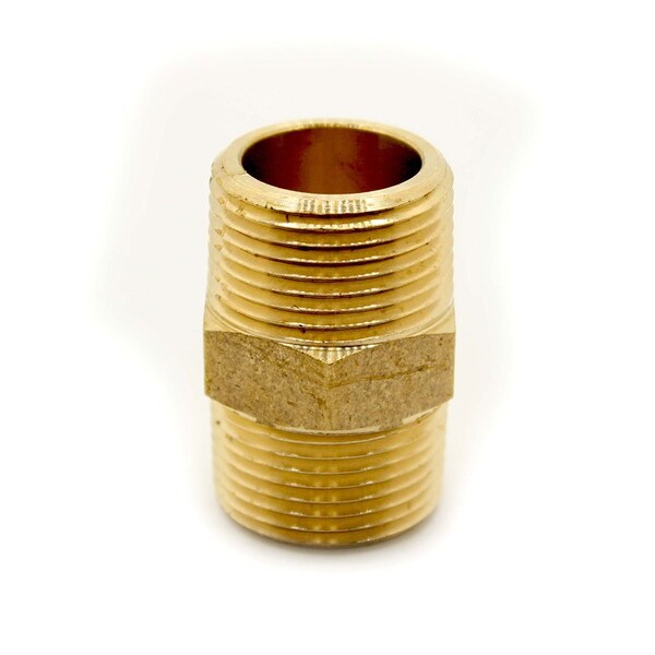 Thrifco Plumbing 3/4 Brass Hex Nipple 5320124 - main